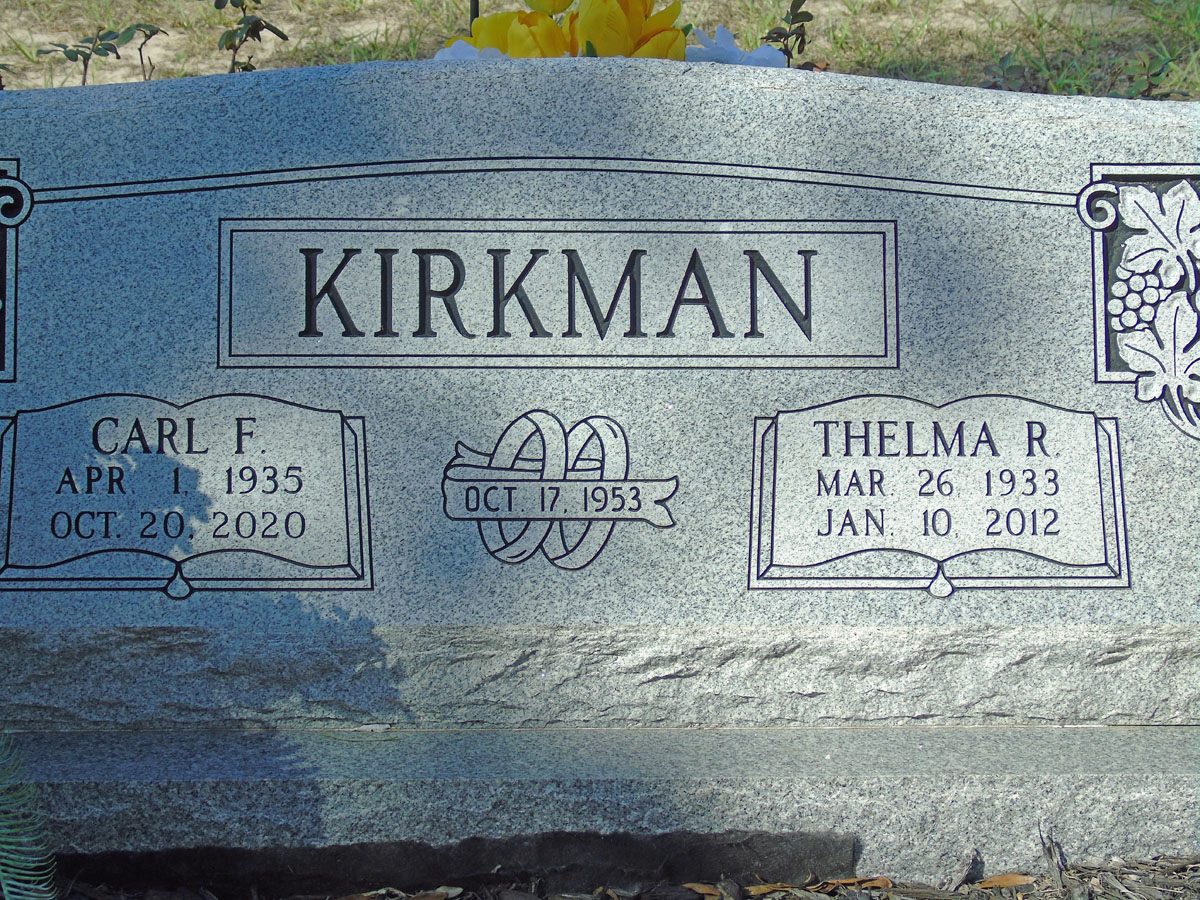 Headstone for Kirkman, Carl Fredrick